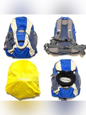 Deuter Race EXP Air Backpack Blue Grey Hydration Helmet Holder Cycling Hiking